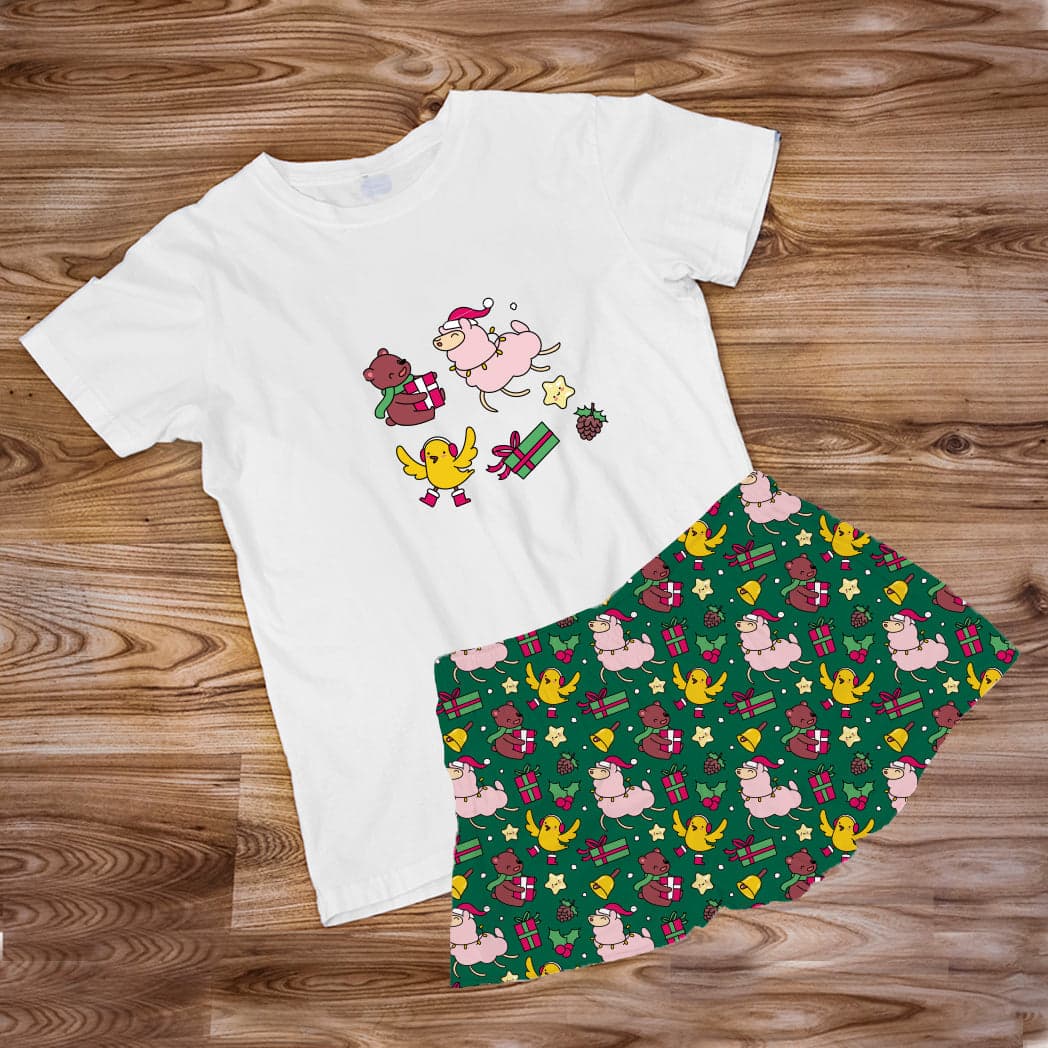 Pijama Estampada en poli algodón de Short Animales regalos navideños — foto 1