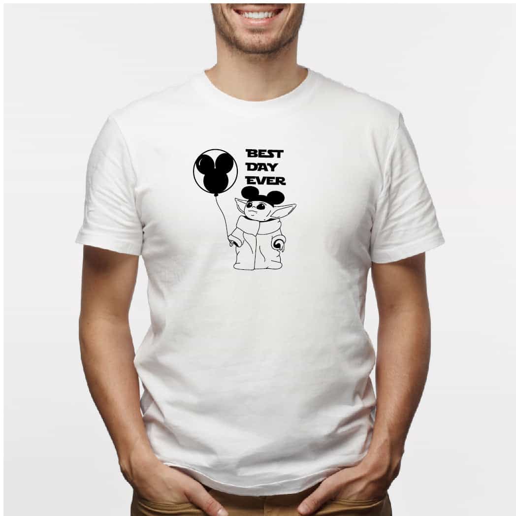 Camisa estampada para hombre tipo T-shirt Best day ever (Baby Yoda)