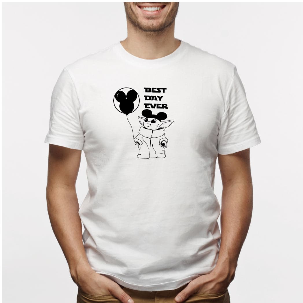 Camisa estampada para hombre tipo T-shirt Best day ever (Baby Yoda) — foto 1