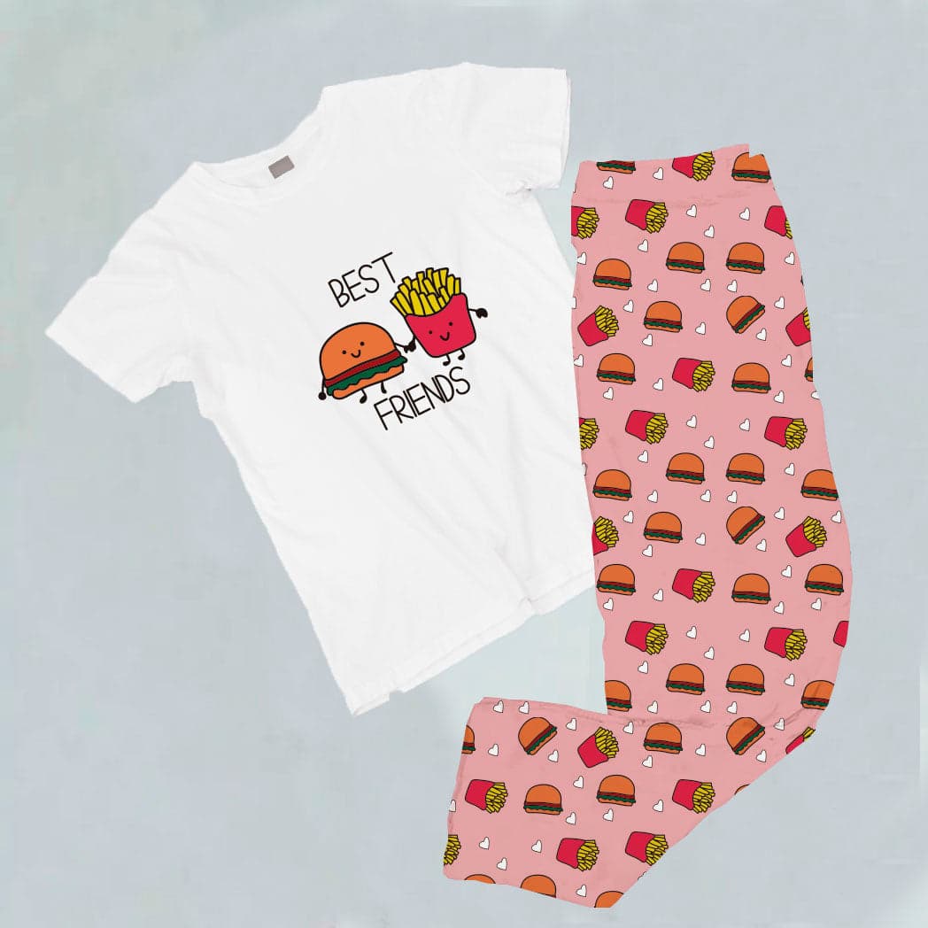 Pijama estampada de pantalón Largo HAMBURGUESA PAPAS Y FRITAS — foto 1