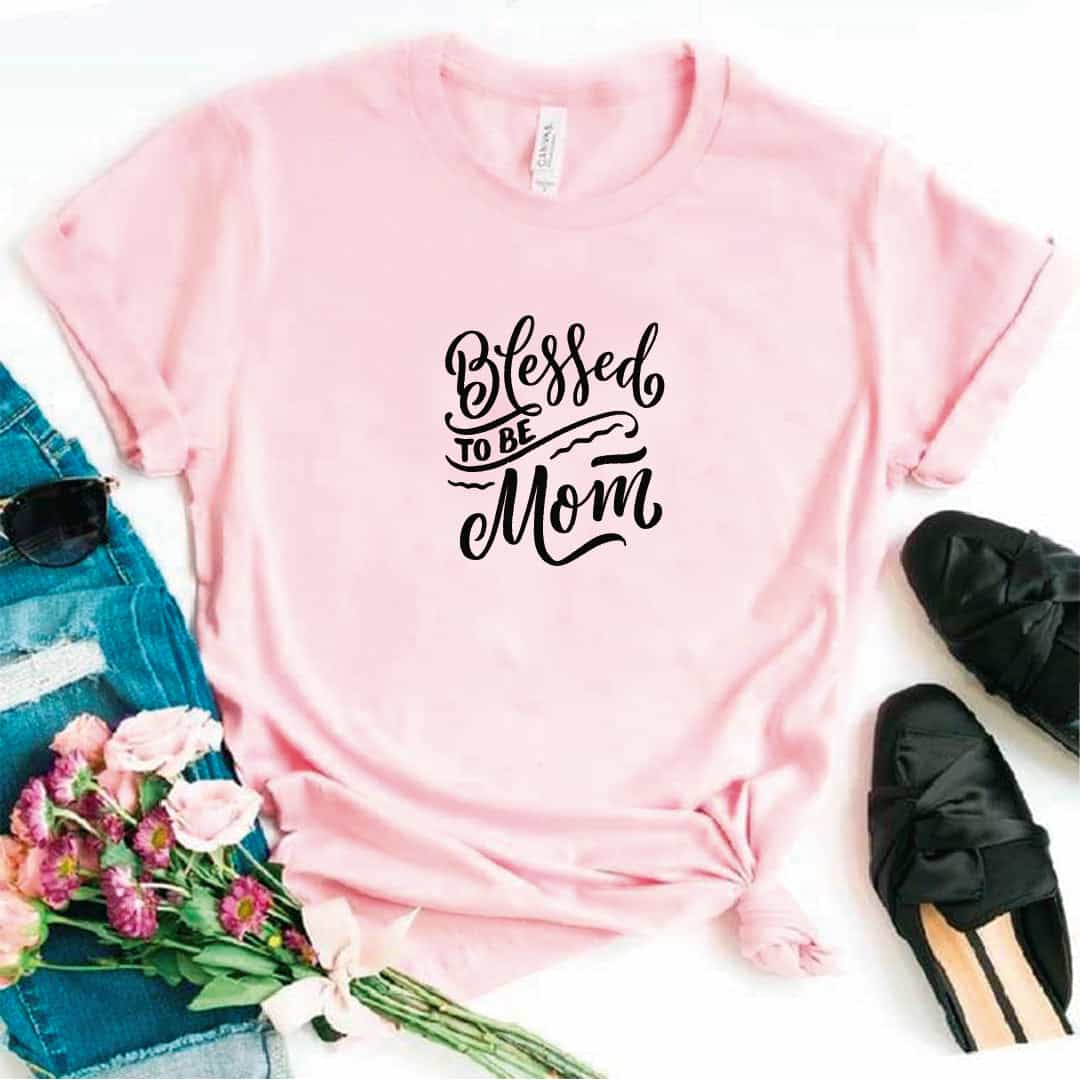 Camisa estampada tipo T- shirt Blessed to the mom