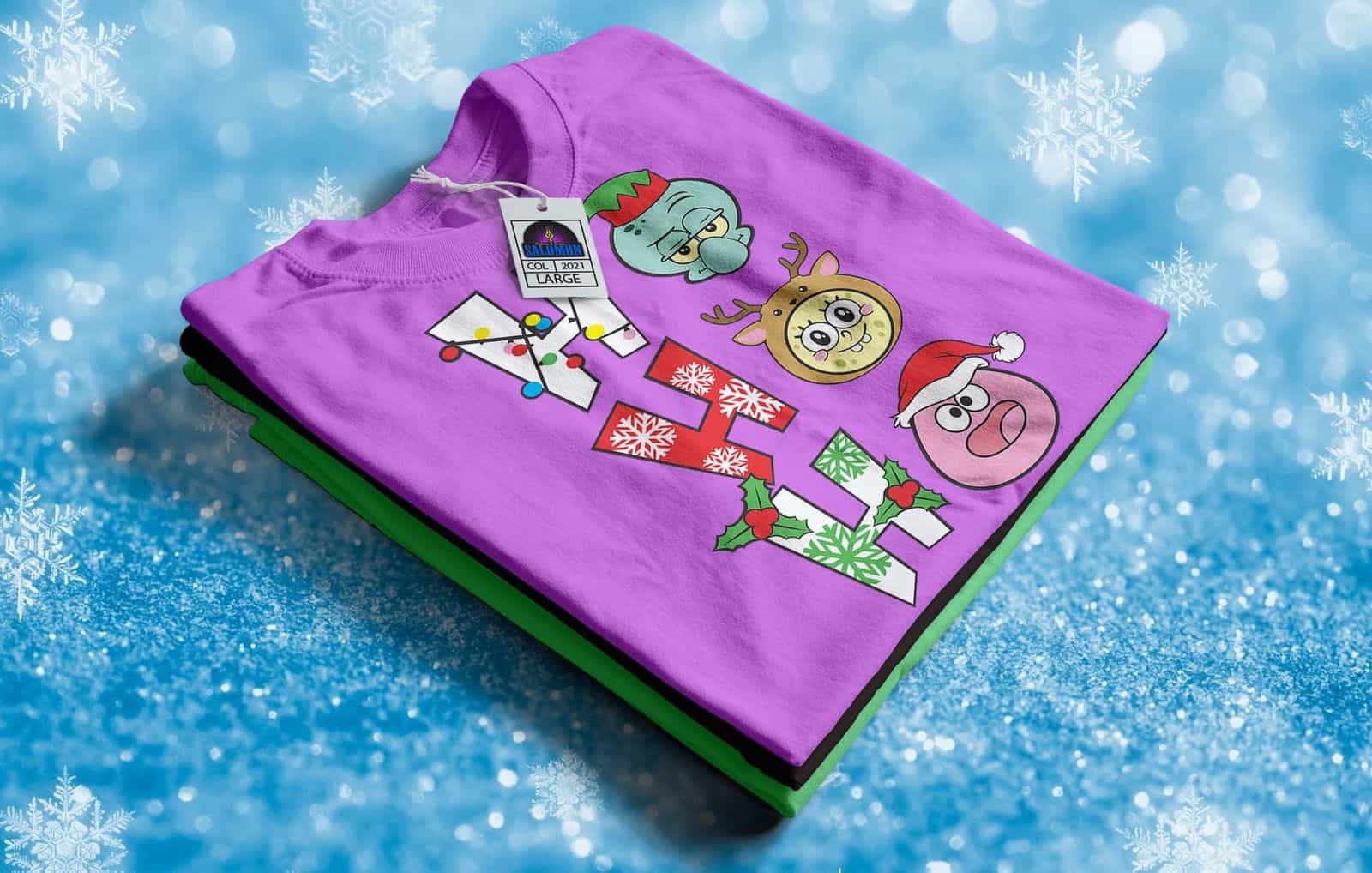 Camisa estampada tipo T-shirt BOB ESPONJA NAVIDAD