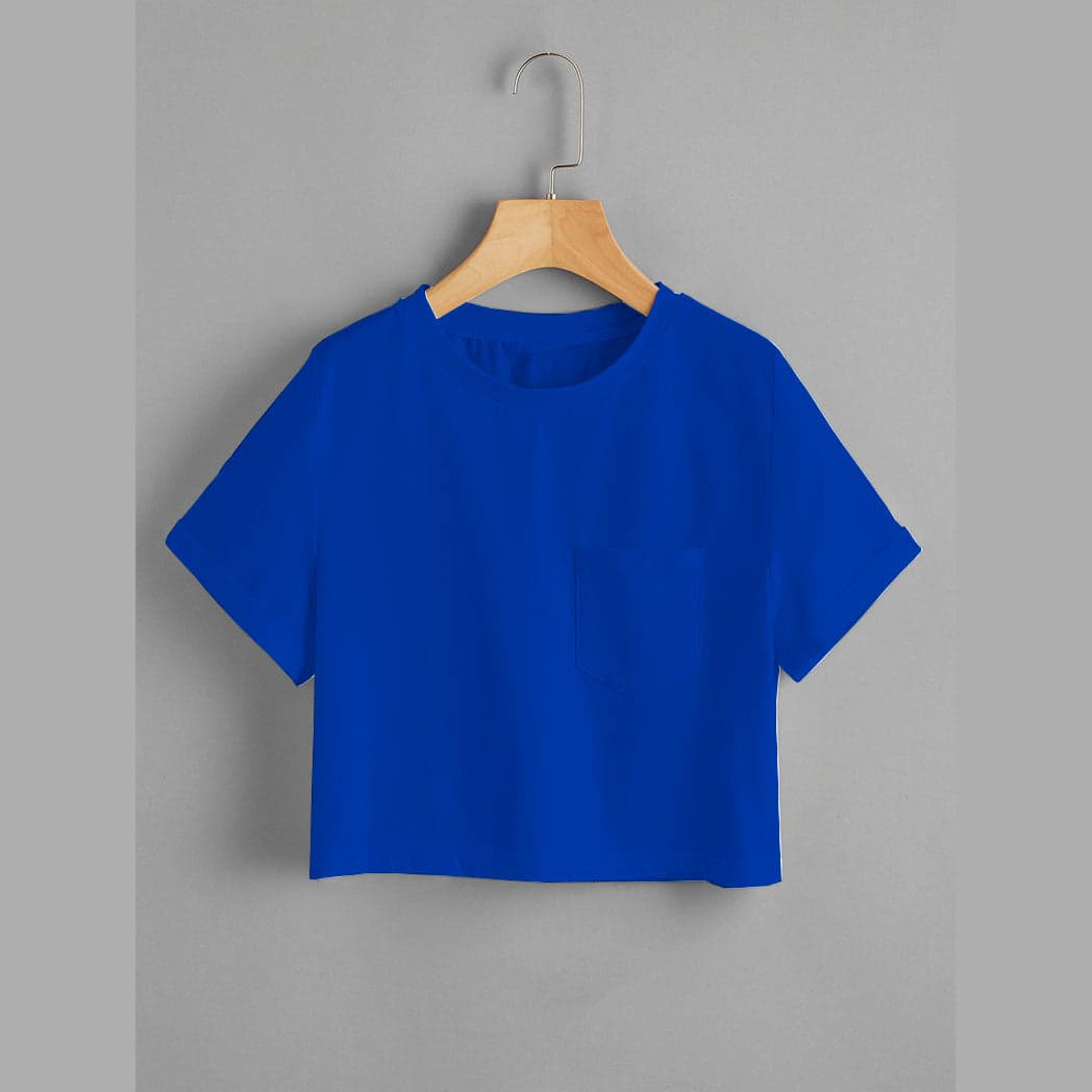 Camiseta corta unicolor con bolsillo — foto 5