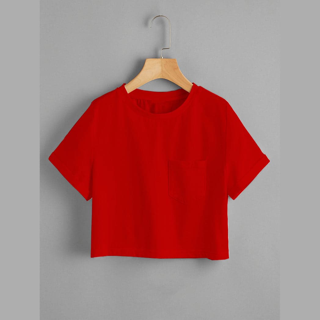 Camiseta corta unicolor con bolsillo — foto 6