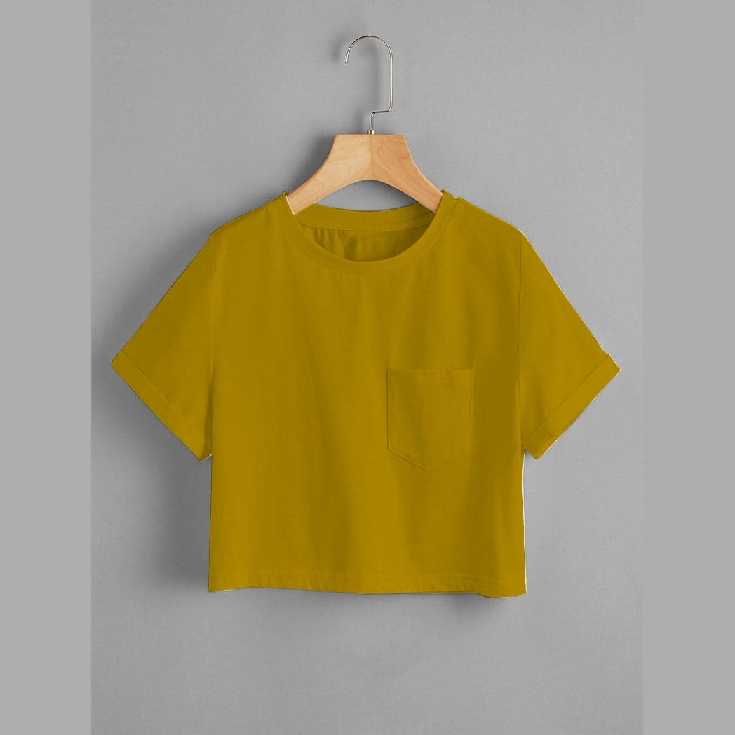 Camiseta corta unicolor con bolsillo — foto 7