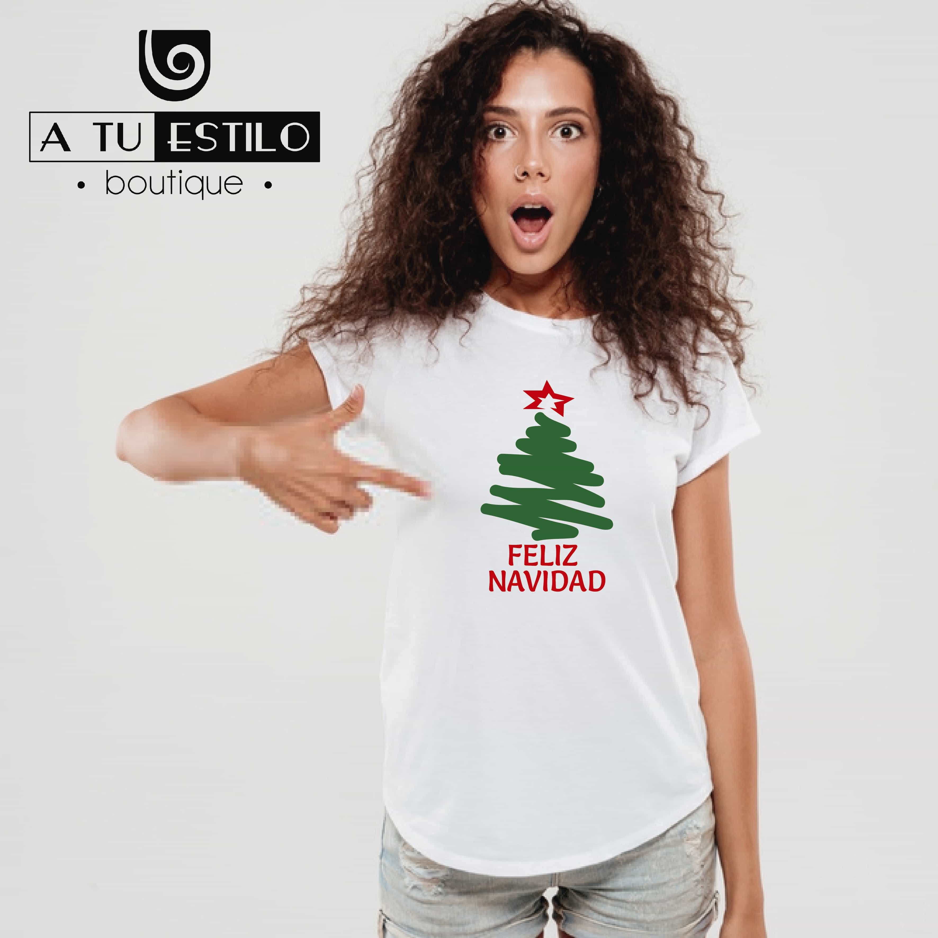 Camiseta T-shirt mujer FELIZ NAVIDAD