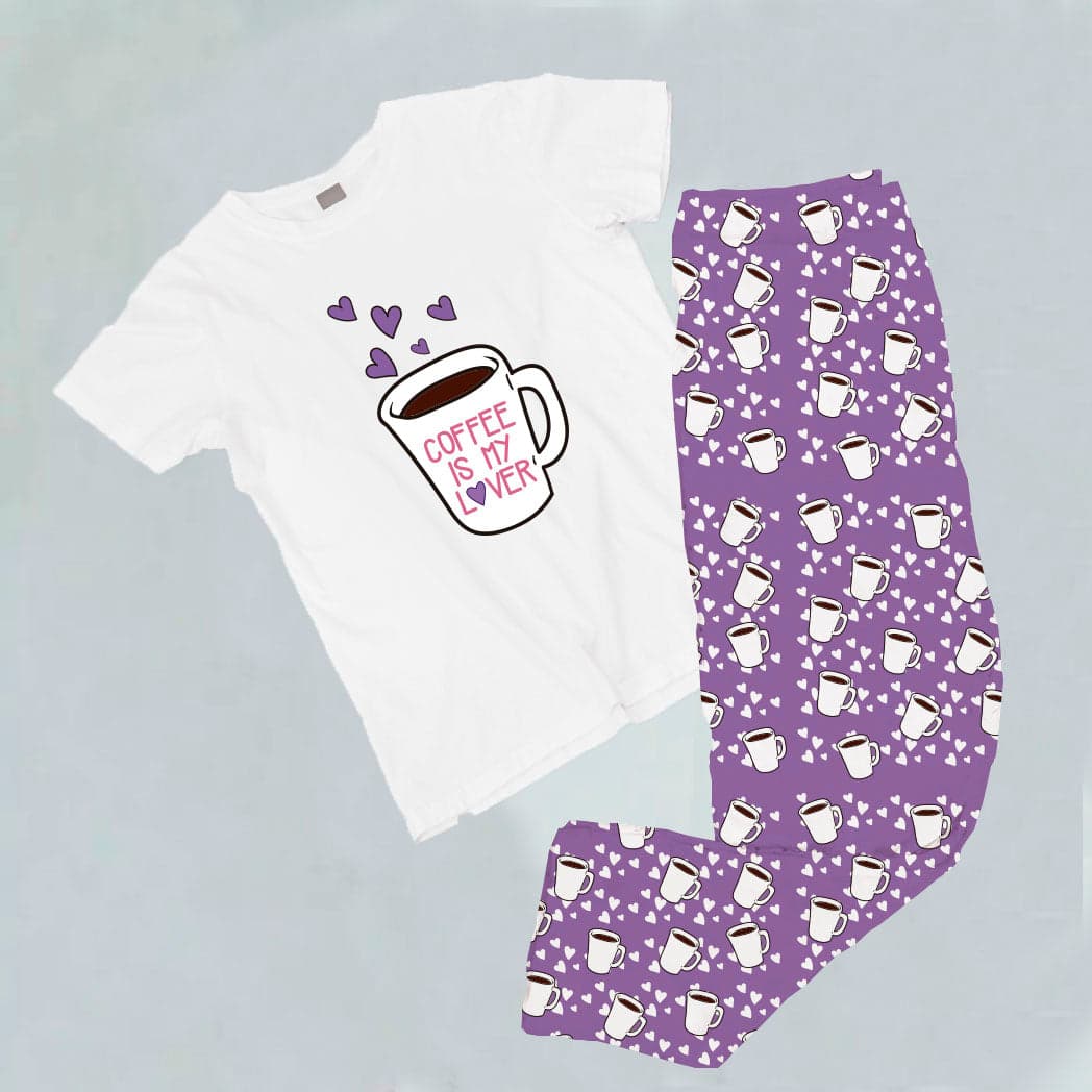 Pijama estampada de pantalón Largo COFFE LOVER — foto 1