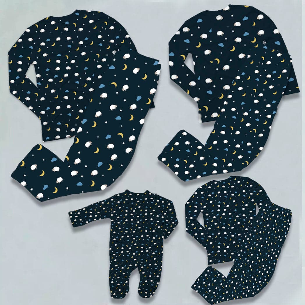 Pijama Familiar Full print manga larga y pantalón con el diseño Oveja Luna nube — foto 1