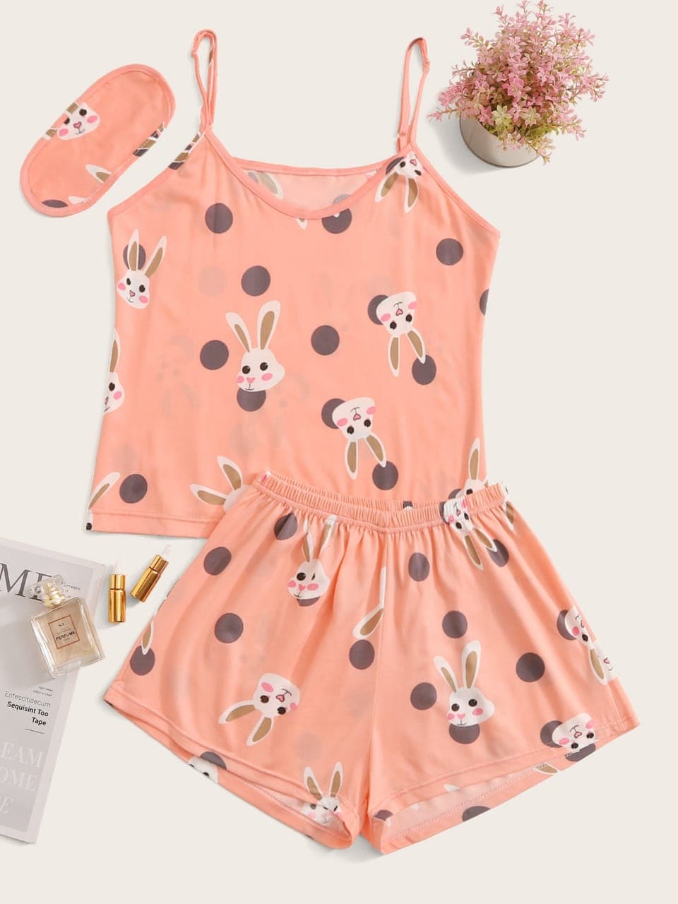 Pijama Estampada en polialgodon de Short CONEJO LUNAR (CON ANTIFAZ) — foto 1