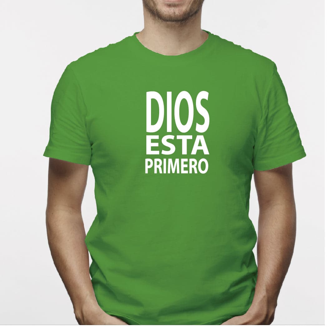 Camiseta estampada hombre T-shirt Dios esta primero — foto 2