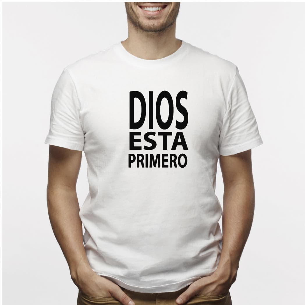 Camiseta estampada hombre T-shirt Dios esta primero — foto 3