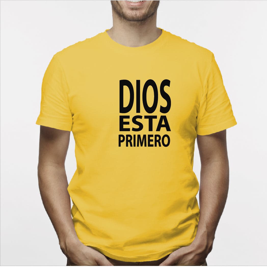 Camiseta estampada hombre T-shirt Dios esta primero — foto 4