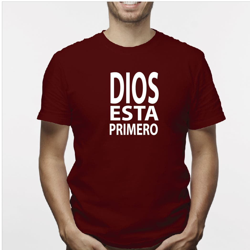 Camiseta estampada hombre T-shirt Dios esta primero — foto 5