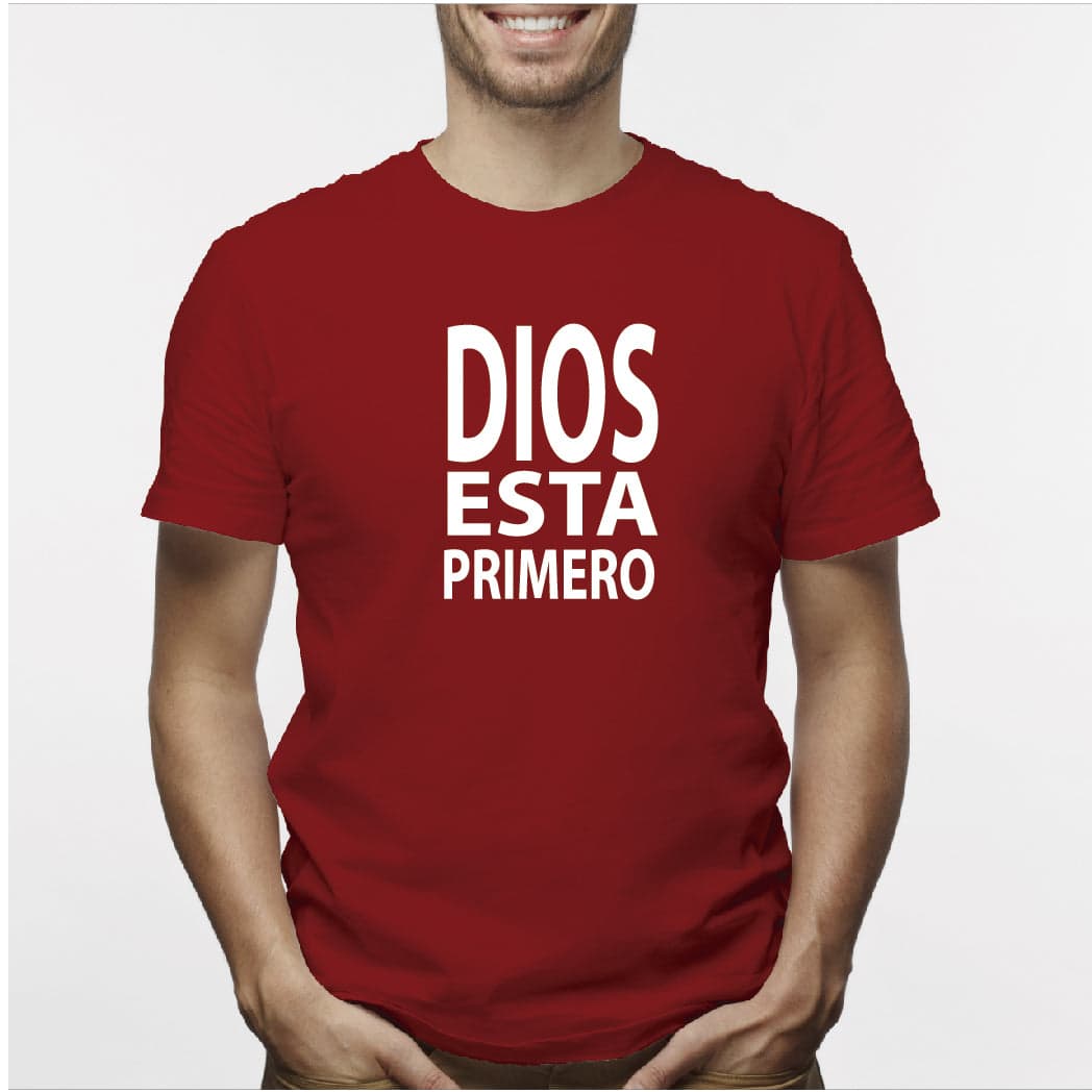 Camiseta estampada hombre T-shirt Dios esta primero — foto 7