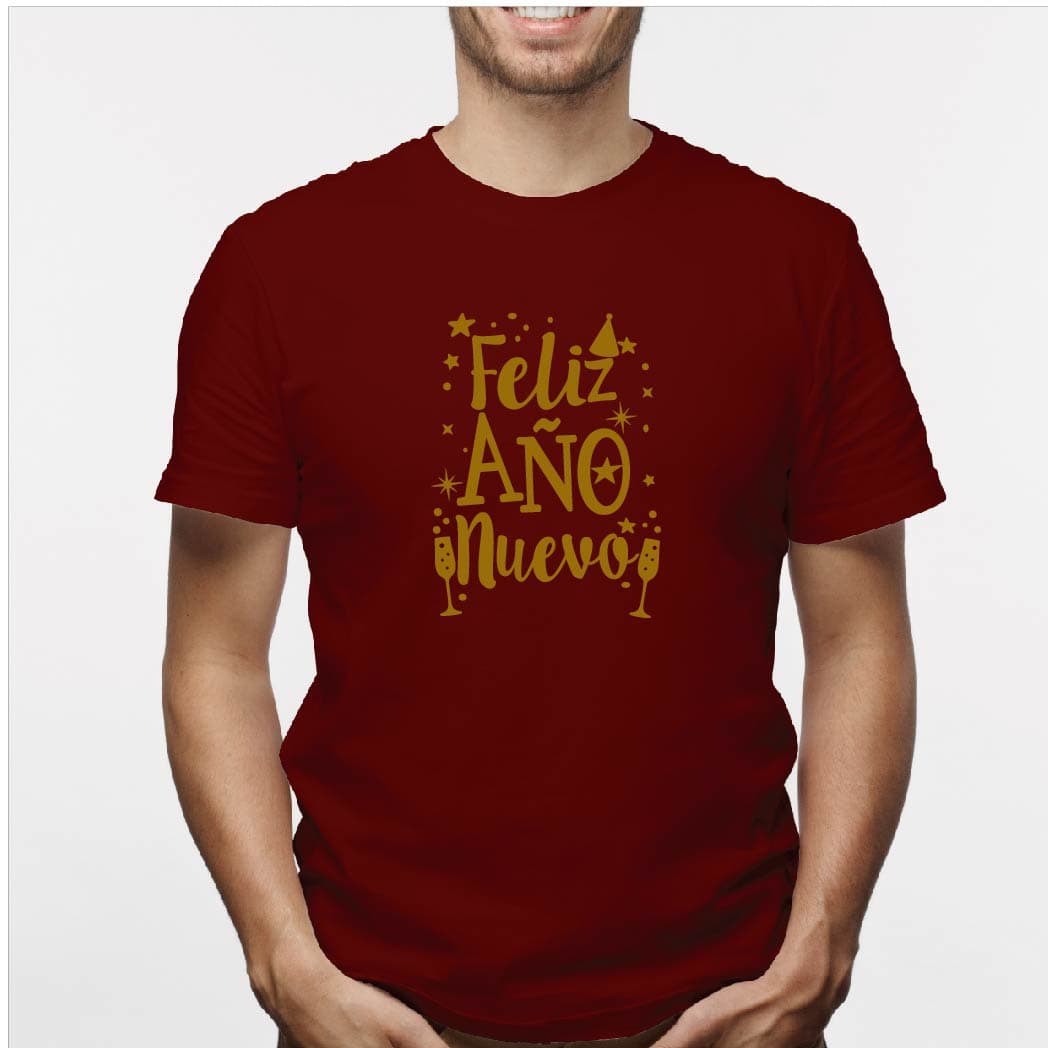 Camisa estampada para hombre tipo T-shirt (NAVIDAD) feliz año nuevo — foto 3