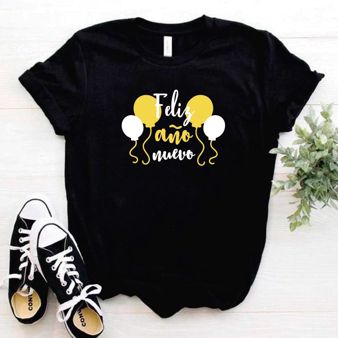 Camisa estampada tipo T-shirt (navidad) feliz año nuevo con globos — foto 2