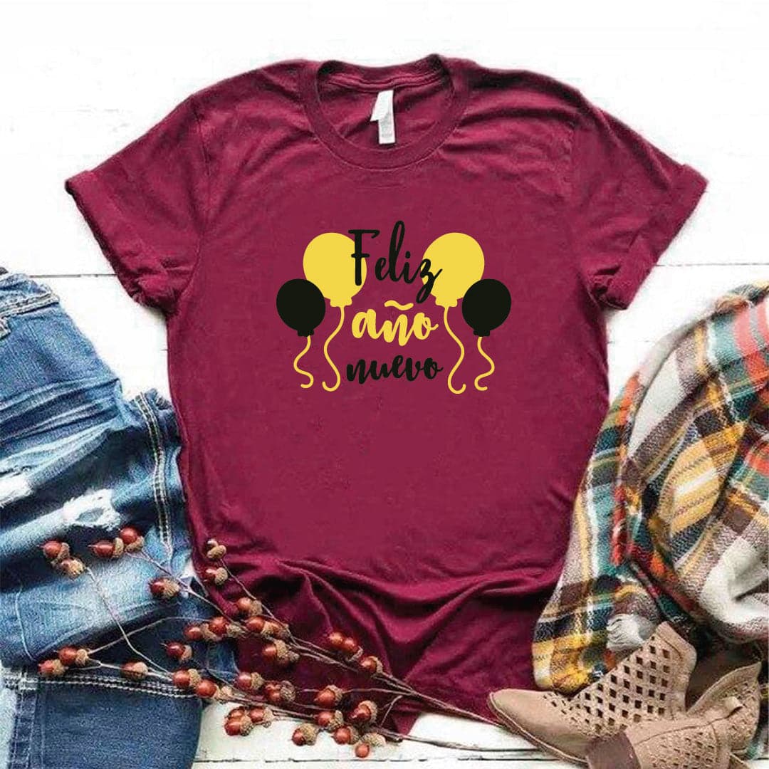 Camisa estampada tipo T-shirt (navidad) feliz año nuevo con globos — foto 3