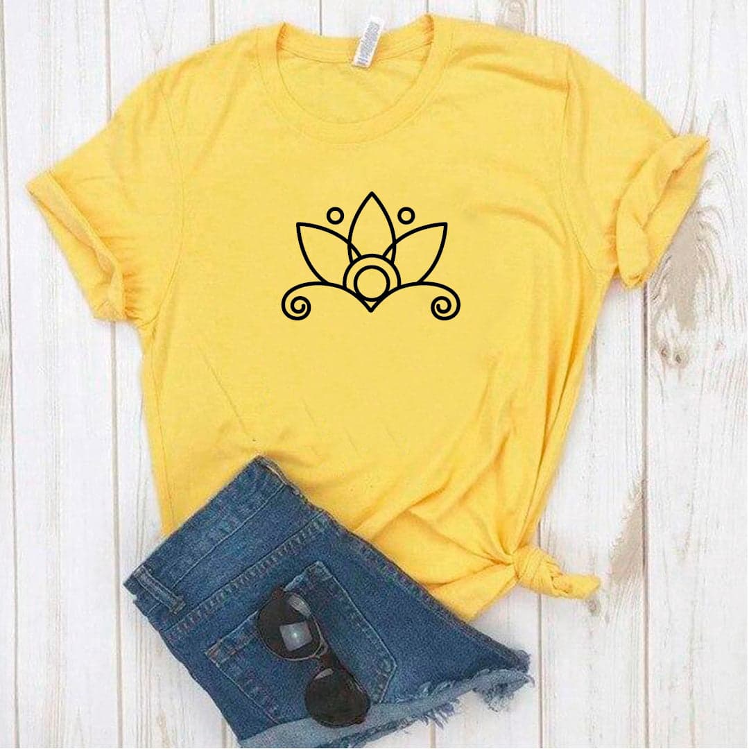 Camisa estampada tipo T- shirt Flor de Loto (flor sola) — foto 2