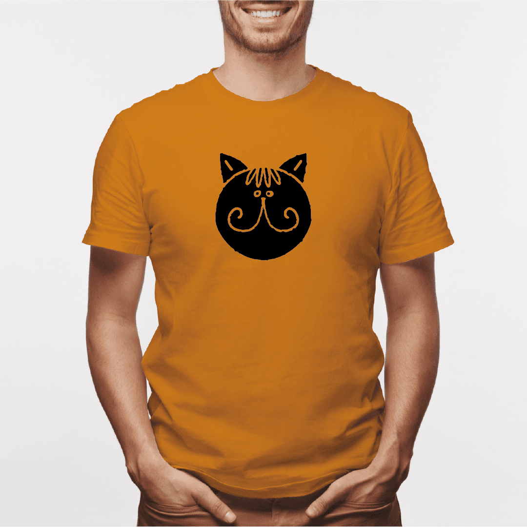 Camisa estampada para hombre tipo T-shirt Gato cara Redonda bigotes — foto 4