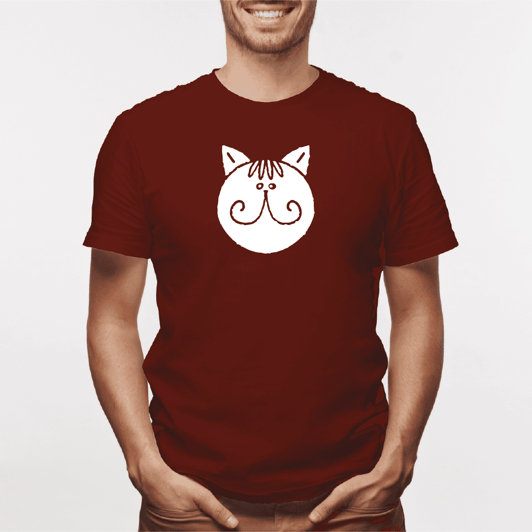 Camisa estampada para hombre tipo T-shirt Gato cara Redonda bigotes — foto 5