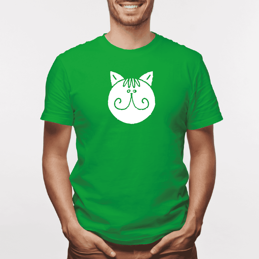 Camisa estampada para hombre tipo T-shirt Gato cara Redonda bigotes — foto 7