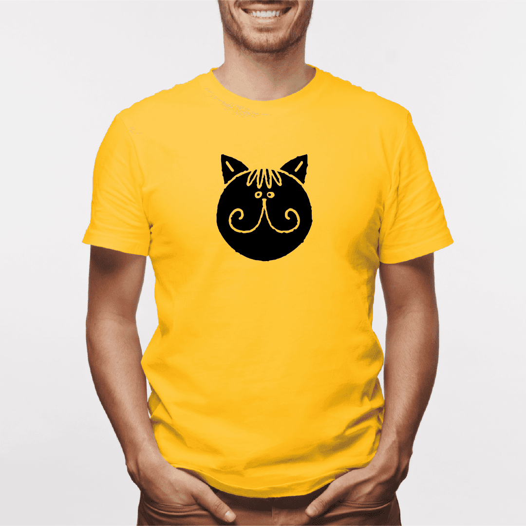 Camisa estampada para hombre tipo T-shirt Gato cara Redonda bigotes — foto 1