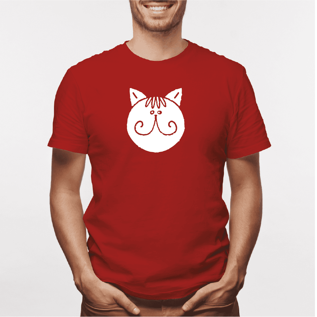 Camisa estampada para hombre tipo T-shirt Gato cara Redonda bigotes — foto 2