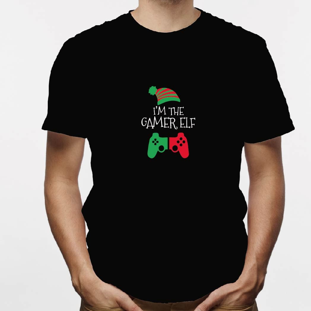 Camisa estampada para hombre tipo T-shirt (NAVIDAD) i´m the gamer elf — foto 5