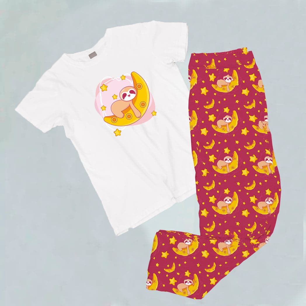 Pijama estampada de pantalón Largo Perezoso luna — foto 1