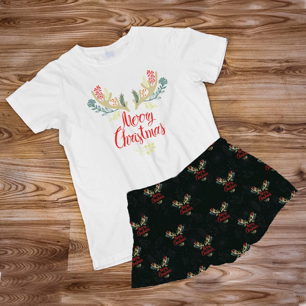 Pijama Estampada en poli algodón de Short (Navidad) merry christmas venado — foto 1