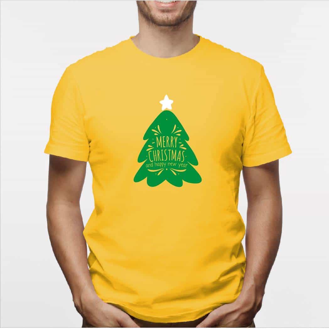 Camisa estampada para hombre tipo T-shirt (NAVIDAD) navidad arbolito