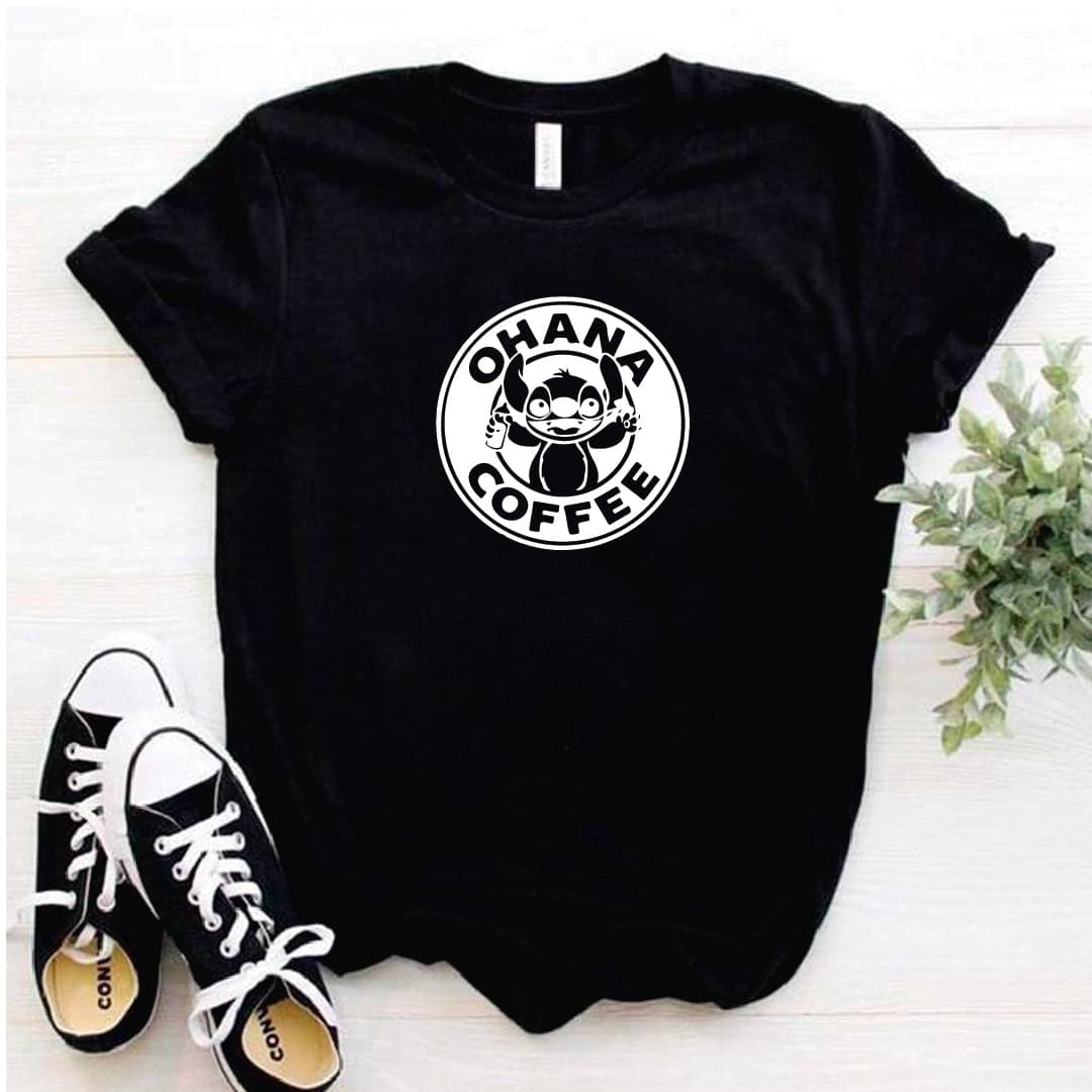Camisa estampada tipo T- shirt Ohana Coffe (Stich) — foto 5