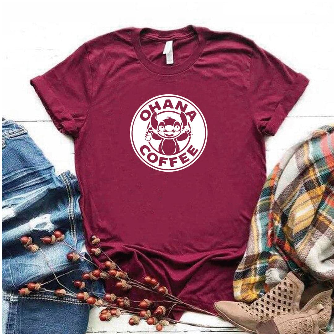 Camisa estampada tipo T- shirt Ohana Coffe (Stich) — foto 6