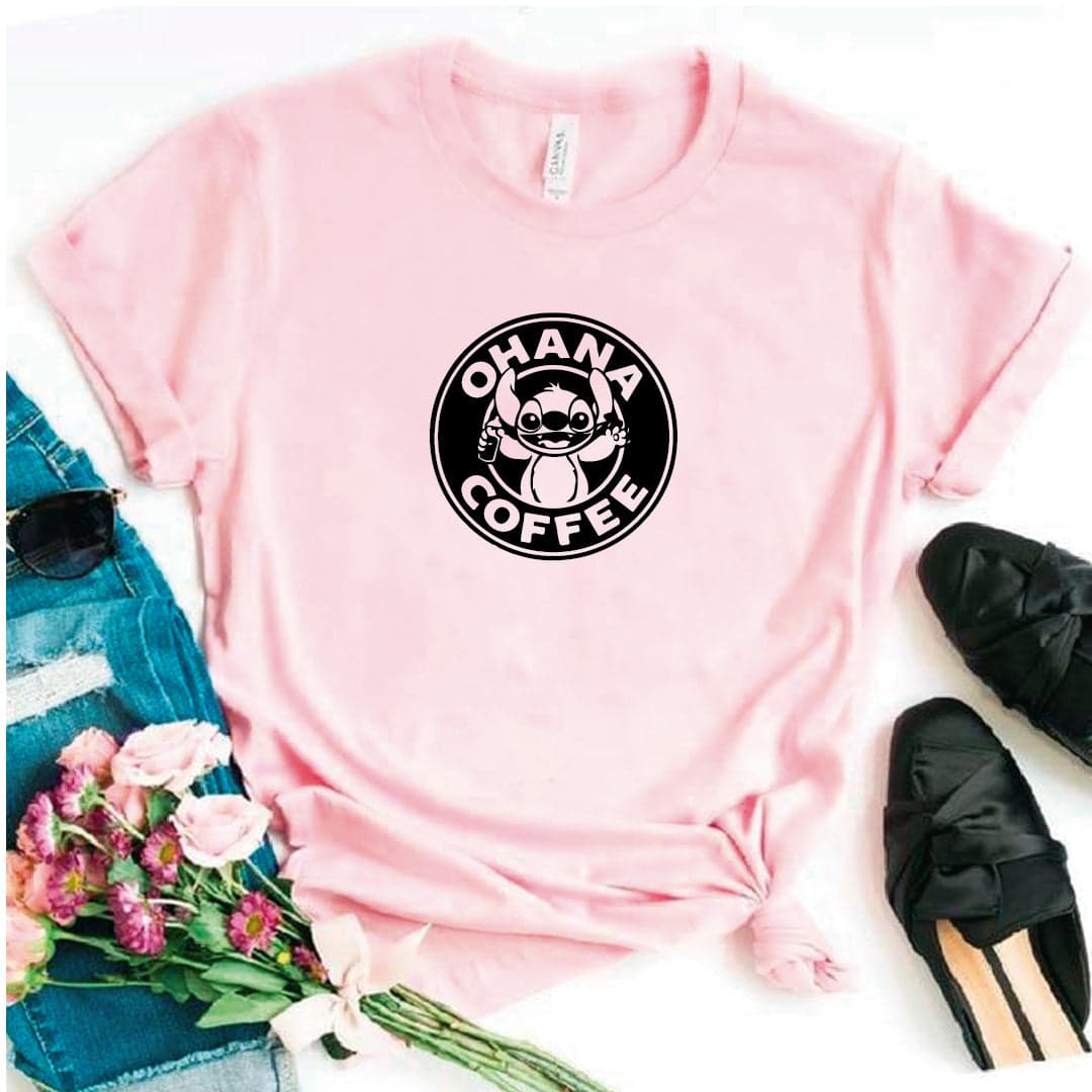 Camisa estampada tipo T- shirt Ohana Coffe (Stich) — foto 1