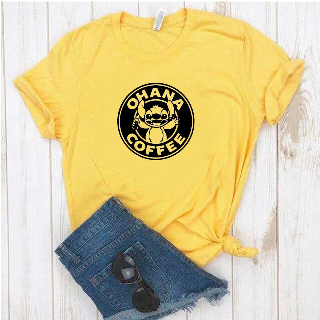 Camisa estampada tipo T- shirt Ohana Coffe (Stich) — foto 4