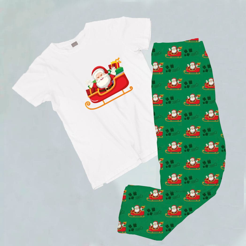 Pijama estampada de pantalón Largo (NAVIDAD) papá noel en trineo — foto 1
