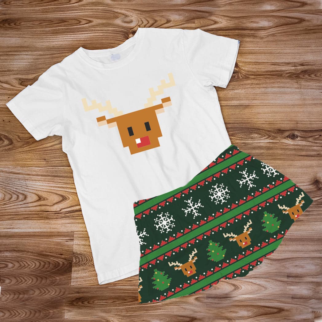 Pijama Estampada en poli algodón de Short (Navidad) reno — foto 1