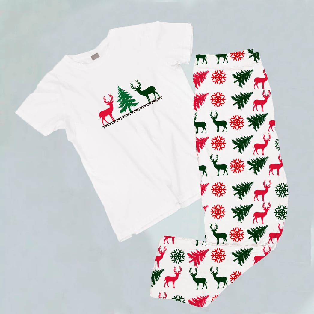 Pijama estampada de pantalón Largo Reno arbol — foto 1