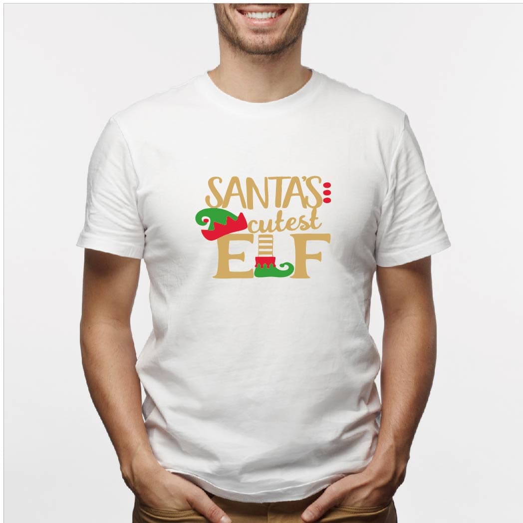 Camisa estampada para hombre tipo T-shirt (NAVIDAD) santa´s cutest elf — foto 1