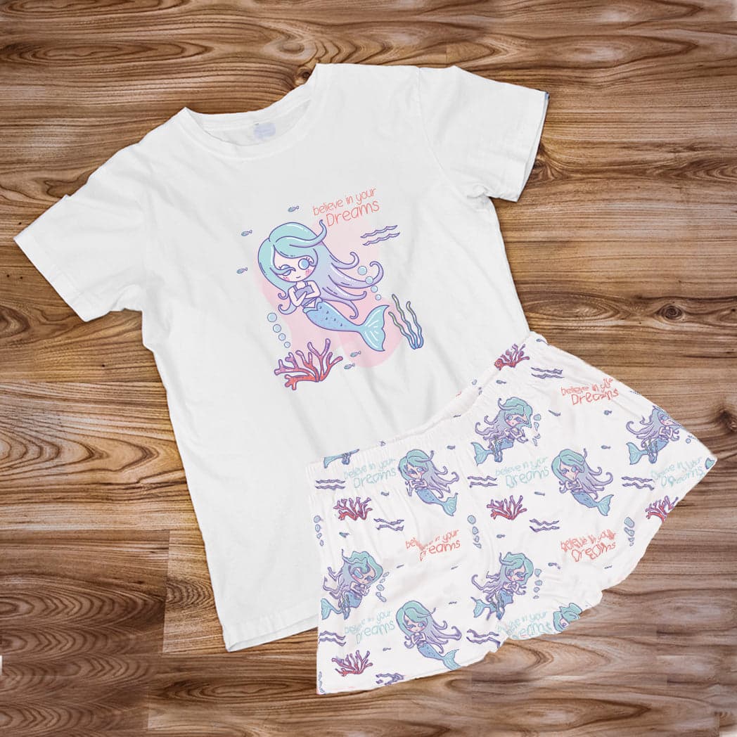 Pijama Estampada en poli algodón de Short SIRENA (believe in your dreams) — foto 1