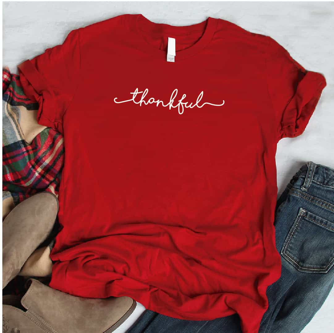 Camisa estampada tipo T- shirt Thankful