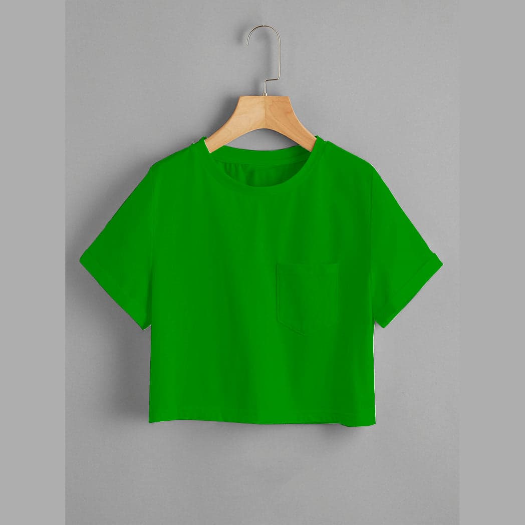 Camiseta corta unicolor con bolsillo — foto 8