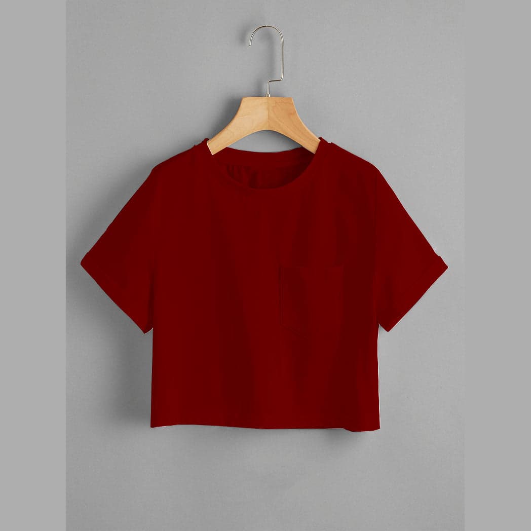 Camiseta corta unicolor con bolsillo — foto 2