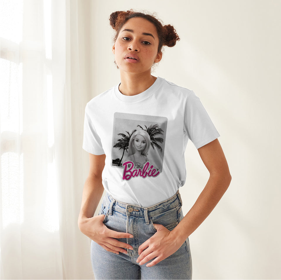 Camisetas Barbie fotografia blanco y negro: Moda Retro en Algodón 100% Estampado