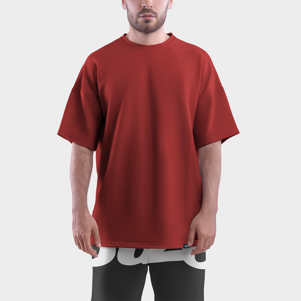 camiseta roja oversize delante y detrás fondo transparente 12316029 PNG