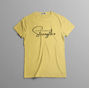 Camiseta 'La Alegría del Señor es mi Fuerza' - Inspiración Espiritual en Algodón de Calidad camiseta cristiana