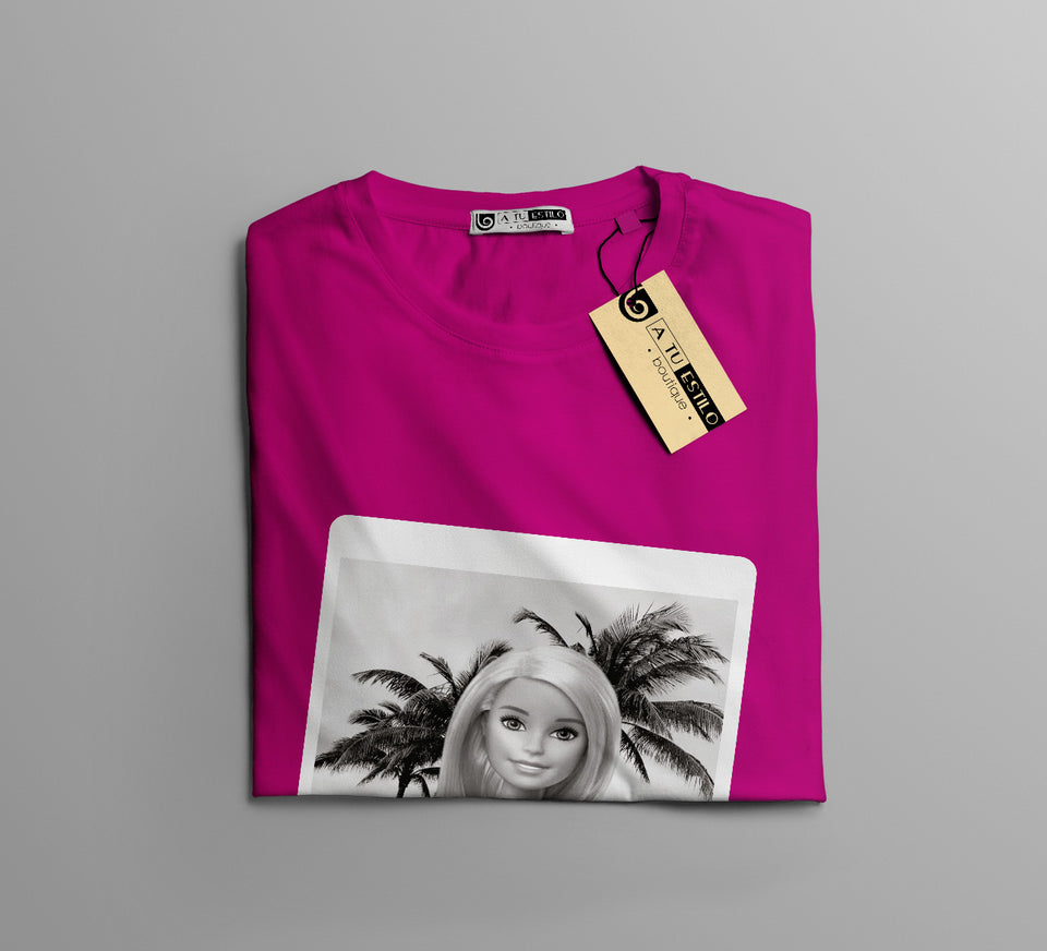 Camisetas Barbie fotografia blanco y negro: Moda Retro en Algodón 100% Estampado