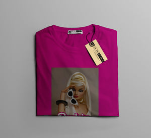 Camisetas Barbie diva con lentes: Moda Retro en Algodón 100% Estampado