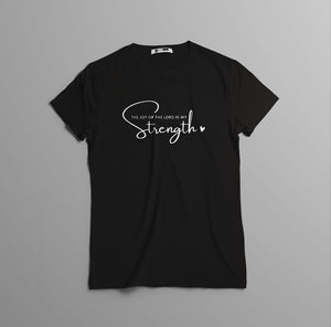 Camiseta 'La Alegría del Señor es mi Fuerza' - Inspiración Espiritual en Algodón de Calidad camiseta cristiana