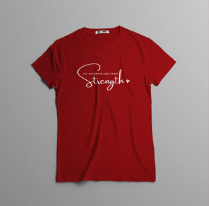 Camiseta 'La Alegría del Señor es mi Fuerza' - Inspiración Espiritual en Algodón de Calidad camiseta cristiana